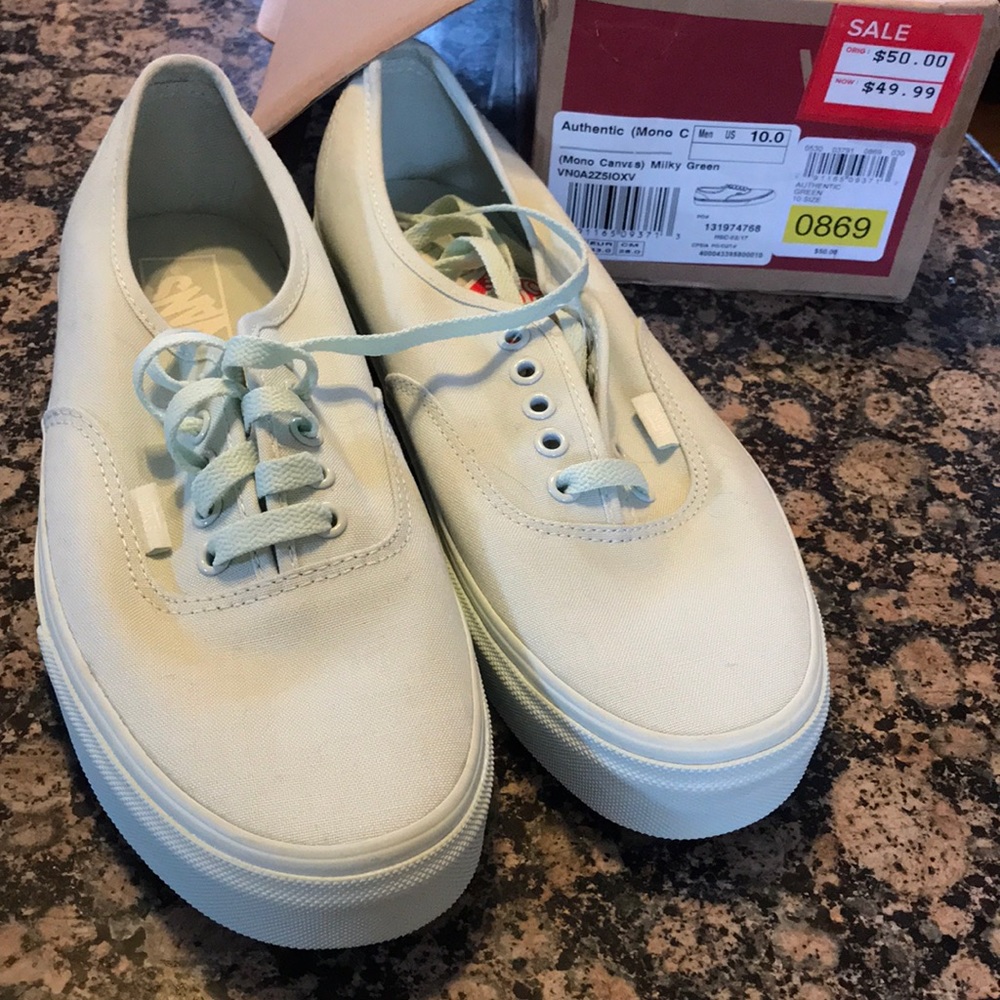 Vans milky/mint green NIB - never worn